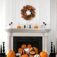 18 Inch Fall Wreath Magnolia Leaves With Pine Needle Yellow Berry Wreath Front Door Harvest Festival Decor Window Wedding Autumn Outdoor Indoor Dcor