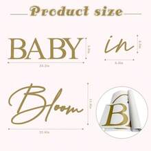 Dbaby In Bloom Baby Shower Decorations Sign Elegant Wall Decoration For Baby Showers Gu The Gender Girl Or Boy Pregnancy Celebration Décor - 金色 - 查看 3