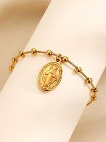 圣母玛利亚或圣洁圣洁串珠洗礼手链，带可调节弹性带，适合女士，适合圣诞节或节日送给她的珠宝礼物 - 串珠 - 查看 12