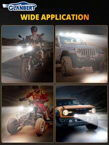 GLANBERT 3-Inch Round LED Daytime Running Light Bar, High Brightness, Concentrated Beam, Easy Installation, Suitable For Motorcycles, Electric Vehicles, Tricycles, Etc.