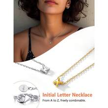 Sterling Silver Initial Necklace For Women925 Silver Letter Necklaces Personalized Initial Pendant Necklace For Girls