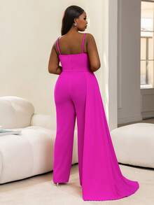 Faeriesty Chic Elegant Party Jumpsuit With Thin Spaghetti Straps | Perfect For Red-Carpet Events, Disco-Themed Parties, Concert Performances, And Glam Evening Receptions