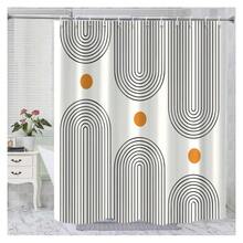 Boho Mid Century Shower Curtain, Modern Abstract Arch Sun Ivory Machine Washable Waterproof Polyester For Bathroom Decor Bathtub With 12 Hooks 72x72{"Color_name":"IvoryBeige","Size_name":"72\"Wx72\"L(Packof1)"} - Multicolor9 - View 1