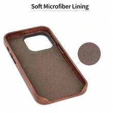 Card Case For  14 Pro With Built-In Metal Plate For Magnetic Mounting & 2 Pockets: Exec M2 Premium Synthetic Leather Wallet Case ( 14 Pro, Brown){"Size_name":"14Pro","Color_name":"Brown"} - Multicolor2 - View 7