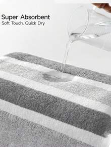 1/2/8/12pcs Extra Large Bath Towel Set, Luxurious Soft Striped Pattern Extra Large Bath Towel, Super Absorbent And Quick Drying, Suitable For Daily Use, Shower Towel, Ultra Soft Bath Towel, Suitable For Home Bathroom, Ideal Bathroom Supplies. Size Approximately 27.56*55.12 Inches, Face Towel Shower Towels For Beaty Salon, Hotel Sports,Home Essentials, Towel, Skin Care