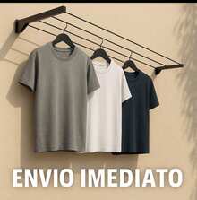 Retractable Folding Wall-Mounted Steel Clothesline, Covered Steel Cable - IMMEDIATE SHIPPING - 黑色 - 查看 5