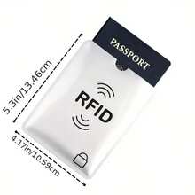 2个装RFID屏蔽信用卡保护套，RFID/NFC屏蔽防欺诈，健康证/卡保护，非接触式银行交易，信用卡夹，RFID/NFC保护膜，10个装男女通用信用卡/身份证保护套，防水防盗 - 黑色 - 查看 4