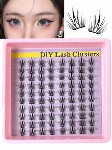 200pcs/120pcs/110pcs/100pcs/60pcs/80pcs D Curl Mixed Length Eyelashes, Single Thick Fairy Eyelashes Natural Eyelash Extension 8-16mm Mixed Single Eyelashes, Natural Curl And Soft Lightweight Individual False Eyelashes, Natural Divided Thick Lashes, 3D Fluffy Comfortable To Wear, Open Eyes, Lift Outer Corners, DIY Eyelash Extension, Eyelash Extension, For Daily Life & Wedding & Date & Party & Music Festival & Halloween Use - D - 查看 2