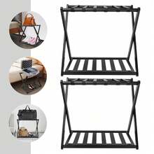 Luggage Rack 2 Pack Luggage Rack For Guest Room Folding Luggage Rack - Black - View 2