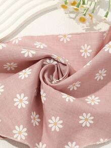 1Pc Vintage Daisy Kerchief Trio - Blush Pink, Wine Red & Khaki Triangle Scarves With Adjustable Bow Ties For Women's Bohemian Style, Spring Picnic Hair Accessories Headbands For Women Warm Hair Bands Women Bandanas Women Scarf - Multicolor - View 4