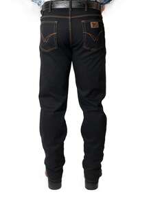 Men's Country Pants Texas Style Jeans With Elastane For Rodeo. Everyday Use With Boots. - 黑黃線 - 查看 4