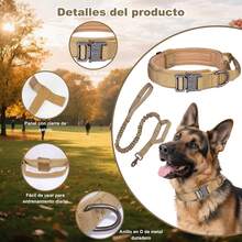 Collar para Perro Táctico Resistente y Ajustable con Correa Táctica para Perros, Hebilla de Metal y Asa de Control, Ideal para Entrenamiento De Perros, Pasear a un Perro - Airtag - Ver 3