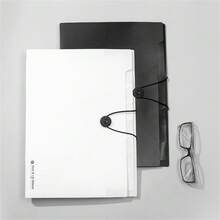 1pc Minimalist A4 File Folder, 8-Compartment Accordion Document Organizer, High Capacity Office/Student File Storage Bag - Multicolor - View 4