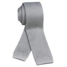 Corbata delgada de punto de unicolor para hombres, acabado cuadrado, {"Talla":"Talla única","Color":"Blanco nieve" - Multicolor22 - Ver 4