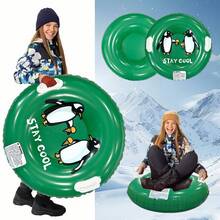 1 قطعة زلاجة ثلج قابلة للنفخ من البي في سي، مقاومة للانقلاب، سميكة، مقاومة للبرد، زلاجة ثلج للبالغين للاستخدام الخارجي، لعبة شتوية