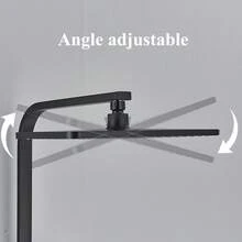 Matte Black Shower System With LCD Temperature Display, 4-Function Rain Shower Head Combo Set With Hand Shower, Bidet Spray Head, Tub Spout And Shelf, High-Pressure Wall Shower Faucet Set - 霧面黑 - 查看 6