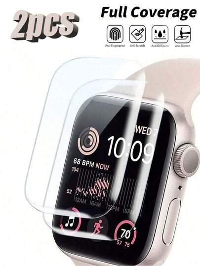 2 pezzi Pellicola protettiva per schermo compatibile con Apple Watch Series 10 da 46mm, copertura totale, senza bolle, alta definizione