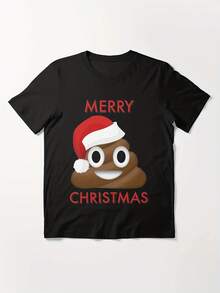 [Envío desde México]Camiseta estampada para ambos géneros, estampado con diseño divertido, tela de algodón suave al tacto y confortable al vestir, atuendo temático de Día de los Muertos y Navidad, ideal para fanáticos del anime y estilo streetwear - Negro - Ver 1