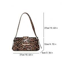 豹纹拉链式单肩包，适合派对、日常穿着、节日礼物和音乐节礼物。,时尚豹纹包