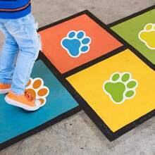 58Pcs Classroom Floor Stickers 5 Classroom Line Spots Floor Markers Paw Print Stickers Self Adhesive Stickers School Decorations School Teachers Supplies - Kiểu 3 - Xem 5