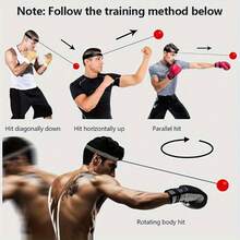 1 Head Mounted Boxing/MMA/Kick Speed And Reaction Training Ball - High Elasticity Bouncing Ball, Fast Movement, Portable And Durable, Suitable For Fitness, Coordination, Speed And Muscle Memory - Boxing, Martial Arts, Home Fitness Equipment (Red/Black) - Ideal Choice For Boxing Enthusiasts And Beginners/Advanced Users - Multi Color Optional - Compact And Durable Design, Boxing/Head Mounted Boxing Reaction Ball, Boxing Reflection Training, Punching Sandbag - Black - View 2