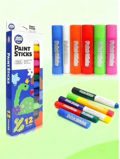 1pc Quick Dry Solid Pigment Stick - 90 Seconds Fast Drying, 6 Colors & 12 Colors Set, Suitable For Artists, Teens, Students - Vibrant Colors, Applicable For Learning, Office & Watercolor Effects, Vivid Crayon Texture. Learning, Office, Watercolor 3-In-1. Creative Tool For Boys & Girls. Birthday Gift, Painting Tool, Christmas Gift