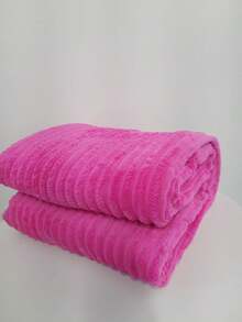 Anti-Allergic Blanket Soft High Relief Wavy Ribbed Double Blanket 2.00 X 1.80 M - 玫紅色 - 查看 3