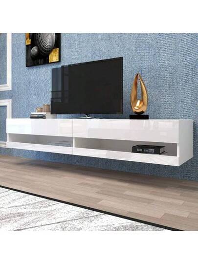 LED TV Cabinet, Wit Low Cabinet Lighting, High Quality Plenty Of Storage Space Your Living Room 140x40x30.5cm view 2