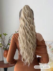 Claw Shaped Ponytail Extension Hair Accessory, Multi-Color Wig, 24 Inch Water Ripple Heat-Resistant Fiber Synthetic Ponytail Wig, Suitable For Women's Parties And Daily Use - Multicolor - View 2