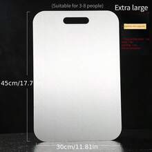 1 件优质不锈钢切菜板套装 - 耐用、易于清洁、适合厨房、节省空间、防锈、适用于食物 - 銀色 - 查看 7