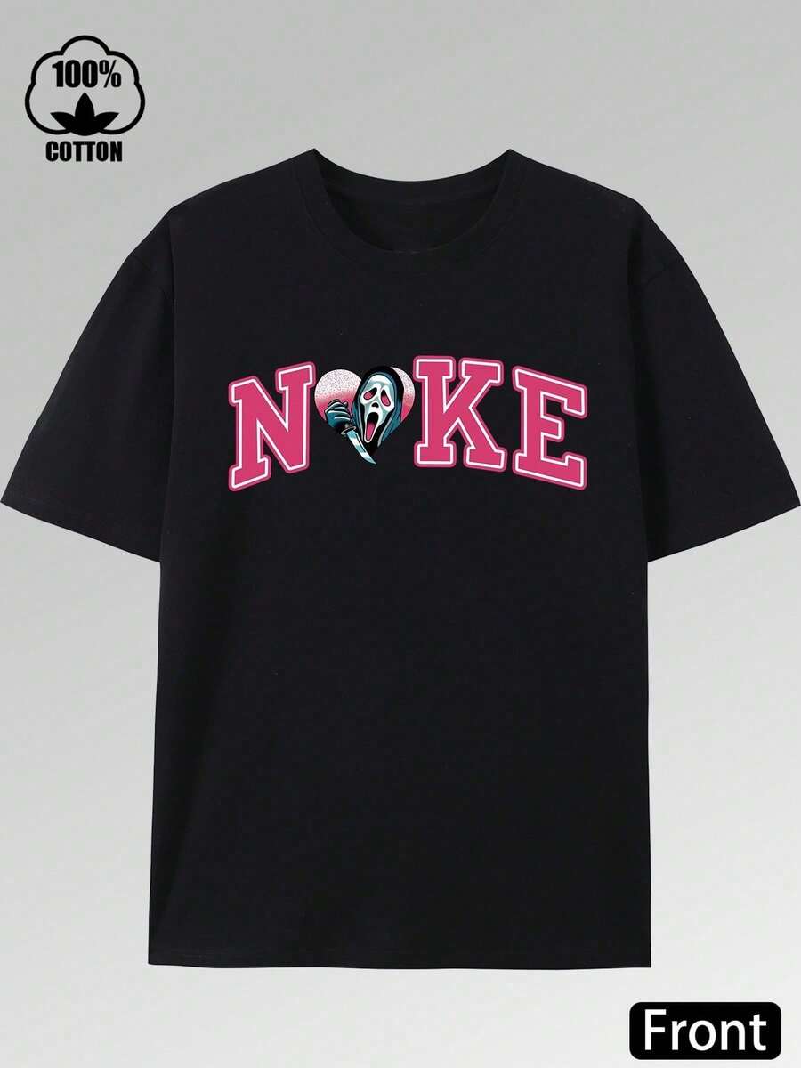 Scream Movie Graphic Tee In Combed Cotton, Regular Fit, Minimalist, Comfortable And Comfortable For All Day Wear. - màu đen - Xem 1