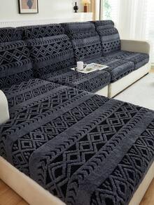 1 pièce Housse de canapé en forme de L amovible et épaissie, motif losange, 1/2/3/4 places, protecteur de canapé d'hiver