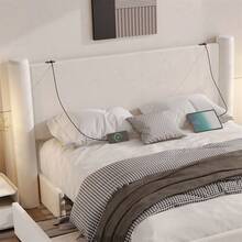 Bed Frames - Beige + Velvet + Contemporary + European - View 4