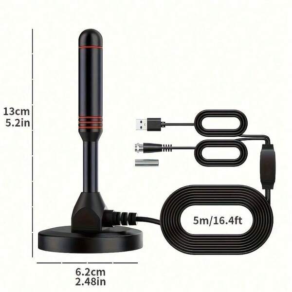 2025 Enhanced Indoor High Definition TV Antenna, 8000 Mile Range, 4K Ultra High Definition Reception, Smart TV Tuner, Wide Area Network (WAN) Technology And Digital/Analog Signal Adapter - Full Coverage Of Local Channels In The United States, Easy To Set Up, Compatible With Fire TV, Roku, Smartphones And Tablets, Plug And Play 1080P + Streaming, Indoor Use, Supports Smart TV Applications And Streaming, TV Antenna, Indoor TV Antenna, TV Antenna Stick, Indoor TV Antenna, Smart TV Antenna