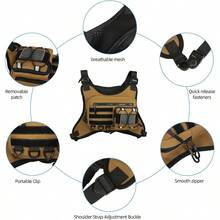 ZYDS Outdoor S Chest Bag For Men Water Reant Ligweig Running Vest EDC Chest Pack For Workou Hing Cycling - Brown - View 4