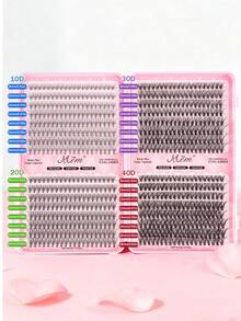 640pcs Eyelash Extension Kit, DIY Eyelash Extension Set (8-16mm), Individual Eyelash Cluster Kit, D-Curl Eyelash Extension Set, Includes Glue, Sealant And Eyelash Extension Tools, Eyelash Kit, Eyelash Cluster, Eyelash Mascara, Artificial Eyeliner (10D+20D+30D+40D+50D+60D), Suitable For Daily Use, Parties, Travel Or As Gifts For Family And Friends - 黑色 - 查看 7