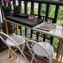 Folding Bar Stool Portable with Backrest Footrest, Counter Height Foldable Stool, White Tall Bar Folding Chair, Round Kitchen High Chair, Breakfast Camping Outdoor - 2 piezas + 65 cm/26 pulgadas - Ver 8