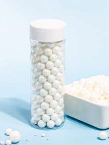 4.59oz/130g Round Pearl Sugar Beads For Cake Decorating, Suitable For Ice Cream, Cupcakes, Baking, Cake Decoration, Ideal For Wedding, Birthday Party, Christmas Party Desserts, Cake Decorations - White - View 5