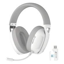 ATTACK SHARK L80 无线游戏耳机，2.4GHz USB 游戏耳机，支持蓝牙 5.2，50 小时续航，降噪麦克风，3.5mm 有线接口，适用于 PC 的无线耳机/