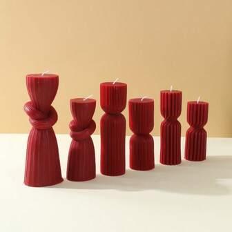 Multiple Wine Red Aromatherapy Candles Center Decoration, Gear Cylinder, Christmas Tree Home Decoration Candles, Christmas Slender Candles, Suitable For Christmas Gift Decoration, Women's Gifts, Close Friend Gifts, Winter Gifts, Christmas Decorations, Christmas Gifts