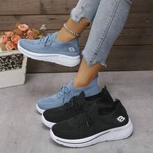 2025 Autumn Women's Rubber Lace-Up Low-Top Sneakers (Height Less Than 10cm)
