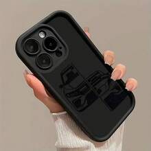 [Teléfono] [Popular] Funda de lujo para coche y escaleras, textura mate premium con agarre antideslizante. Compatible con las series 17/16/15/14/13/12/11 Pro/Plus. Para amigos y familiares. Funda protectora, accesorio elegante para teléfono, funda moderna, diseño elegante, material duradero, textura suave, premium, funda para smartphone, para compradores, entusiastas de la tecnología - Negro - Ver 7