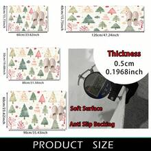 1 szt. Kolorowa, wełniana wycieraczka z nadrukiem w kształcie choinki, z nadrukiem na dole, z imitacji wełny TPR, mata łazienkowa, mata kuchenna, mata do pralni, dekoracja świąteczna, wystrój domu, dekoracja imprezowa, dekoracja ślubna, dekoracja jadalni - Wielokolorowe - Zobacz 12