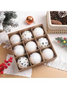 Christmas Tree Ball Ornament Set 16pcs 60mm/3.15inch Red White Glittering Shatterproof Foam Christmas Ball Ornaments Xmas Tree Decor Holiday Decoration Best Gifts Birthday Home Decor Christmas Decorations Room Decor Winter