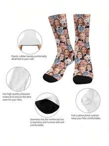 Custom Face Socks, Personalized Funny Face Socks, Can Support Photo Customization Of Socks, Suitable For Giving To Friends, Father's Day Gifts, Mother's Day Gifts - Multicolor - View 2