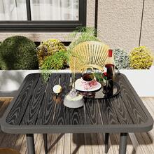 Outsunny 31.5" Outdoor Dining Table For 4, Square Patio Dining Table With Metal Frame For Garden, Lawn, Backyard, Black - màu đen - Xem 9