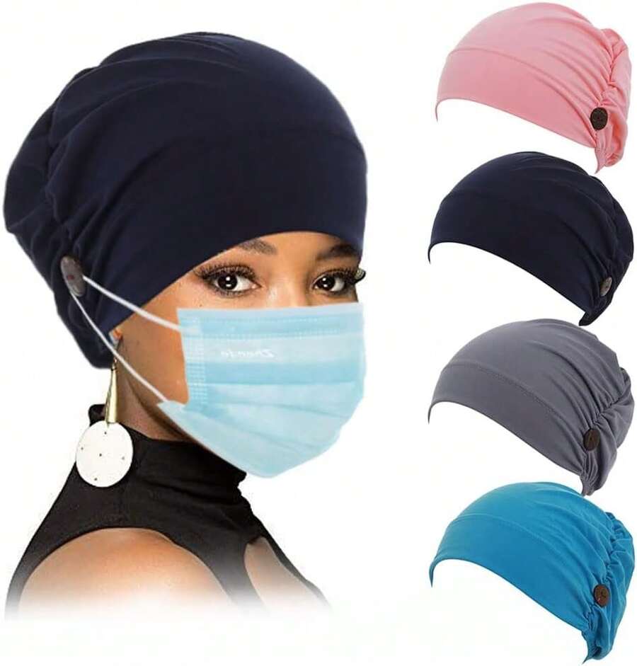 Aisha’s Design Pre-Tied Cotton Turban – Instant Headwrap, Chemo Cap, Hijab Bonnet For Women
