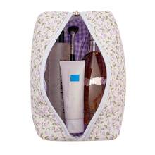 Makeup Bag Travel Cosmetic Bag For Women Girls, Zipper Make Up Pouch, Floral Flowers Toiletry Organizer Makeup, Portable Storage Cosmetic Travel Cloth Bag (Purple Floral){"Color_name":"C2PurpleFloral"} - C2紫色花香 - 查看 3
