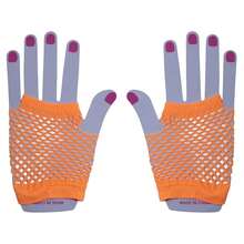 Fishnet Fingerless Gloves Mesh Arm Sleeves Fish Net Arm Sleeves EMO Gloves For Women In Theme Party Scene Accessories{"Size_name":"Short","Color_name":"#9-Orange(Short)"} - 多色26 - 查看 5