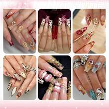 1-3MM Small Nail Beads Metal Caviar Bead Silver Gold Nail Charms And Gems Ball, Nail Chain Nail Art Accessories Supplies Gold Rhinestones Women Manicure - 07 金色釘珠配釘鏈 - 查看 9